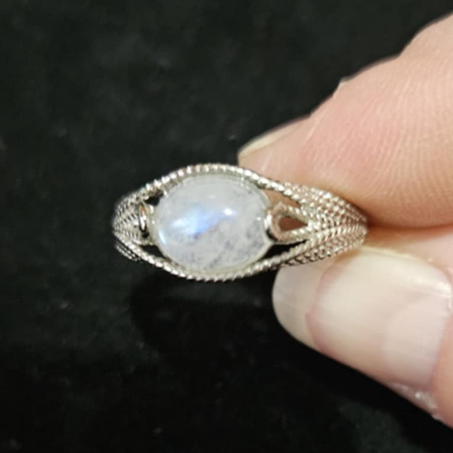 bague pierre de lune ajustable